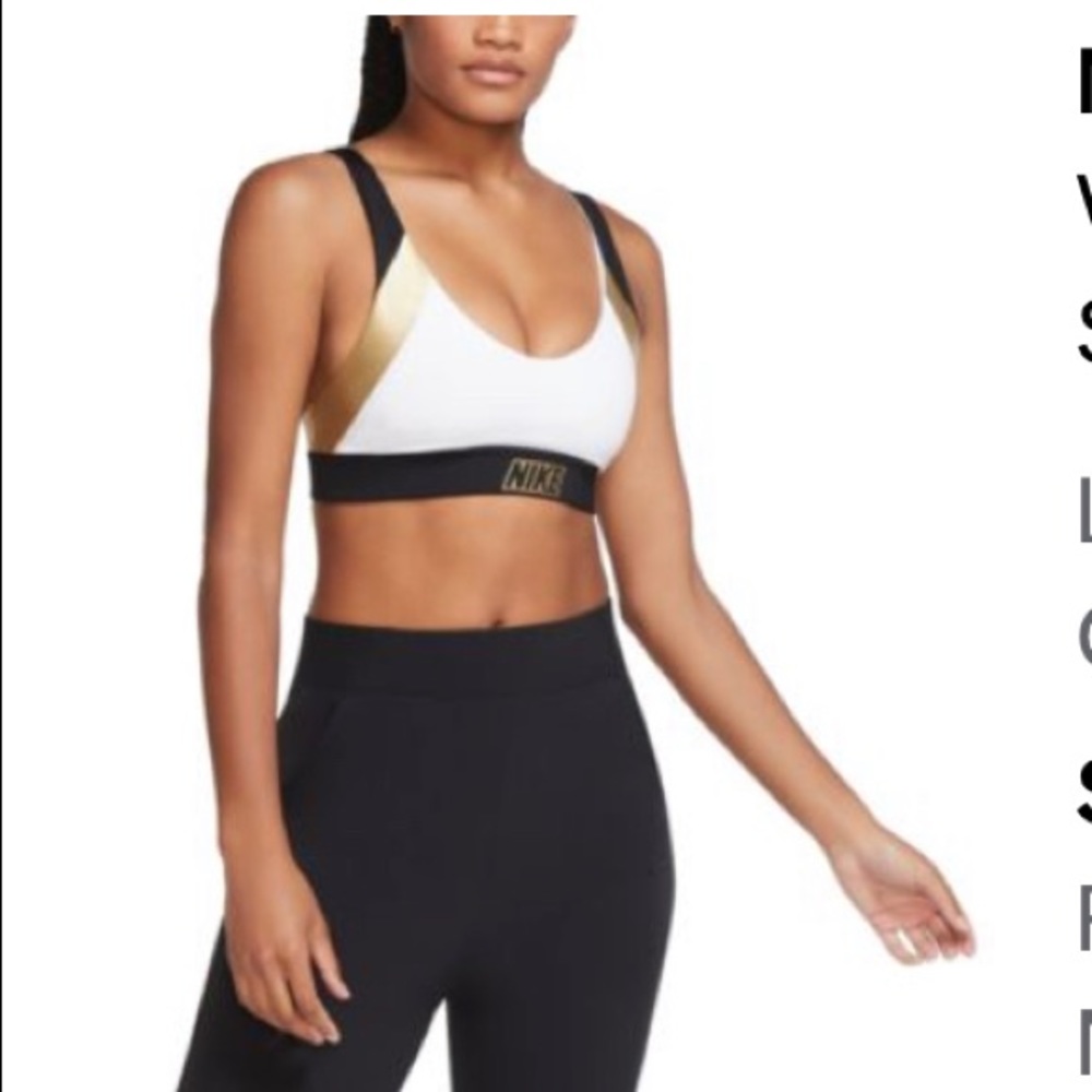 Nike Low Impact Sports Bra Gold Metallic Large
